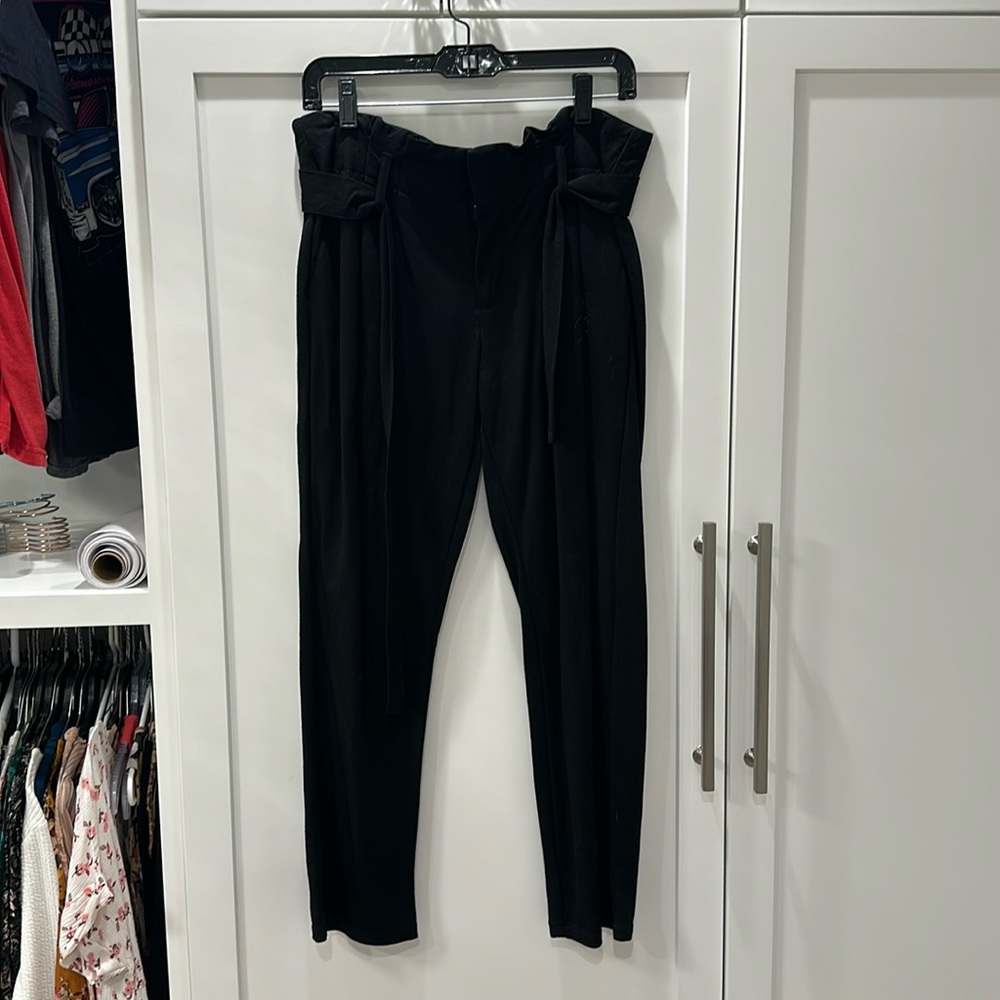 Black paper bag pants rayon from Cato size 8